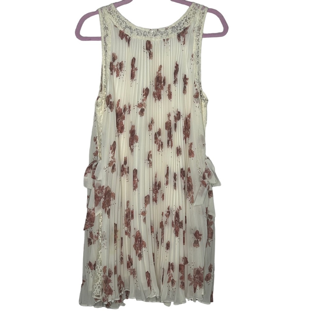Free People Floral Lace Pleated Flowy Sleeveless Shift Dress - Picture 5 of 16